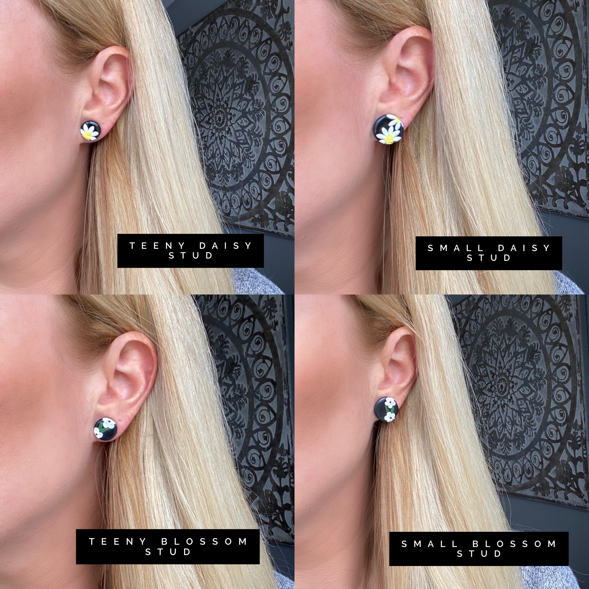 Small blossom stud - Navy