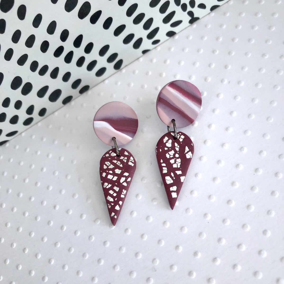 Burgundy deals statement earrings